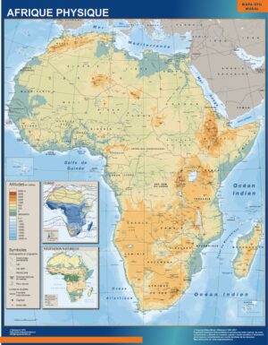Carte Afrique Physique plastifiée