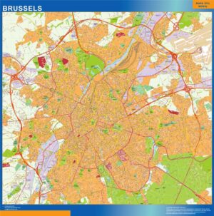 Carte Bruxelles plastifiée