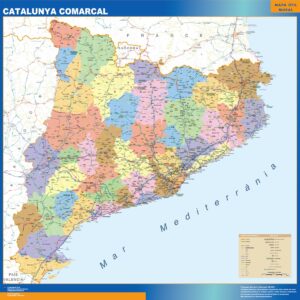 Carte Catalogne politique plastifiée