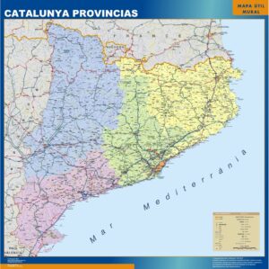 Carte Catalogne provinces plastifiée