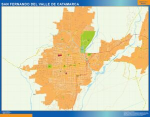 Carte San Fernando del Valle Catamarca plastifiée Argentine