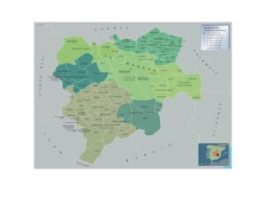 Carte communes province Albacete plastifiée