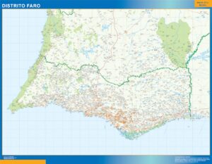 Carte district Faro plastifiée