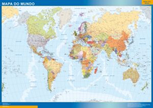 Carte monde plastifiée portugais