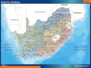 Carte plastifiée Afrique Du Sud