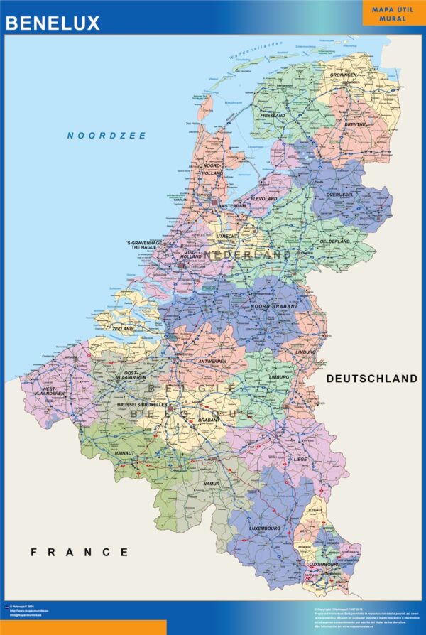 Carte plastifiée Benelux