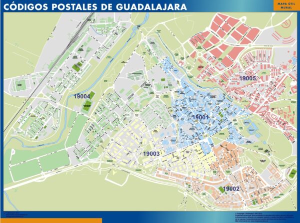 Carte plastifiée Guadalajara codes postaux