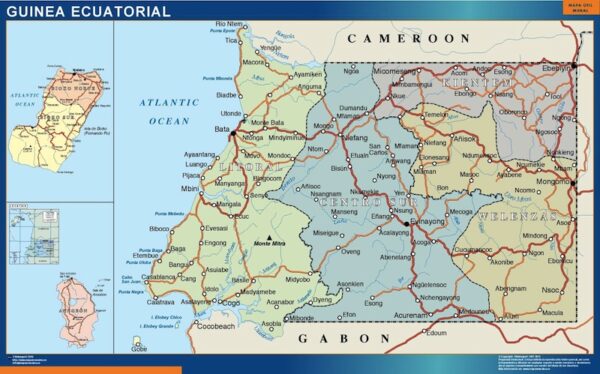 Carte plastifiée Guinee Equatoriale