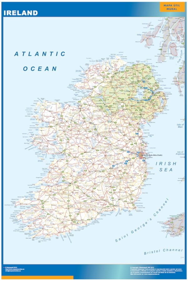 Carte plastifiée Irlande