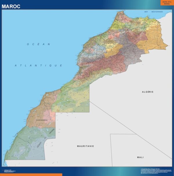 Carte plastifiée Maroc