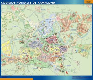 Carte plastifiée Pamplona codes postaux