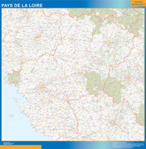 Carte plastifiée Région Pays de la Loire
