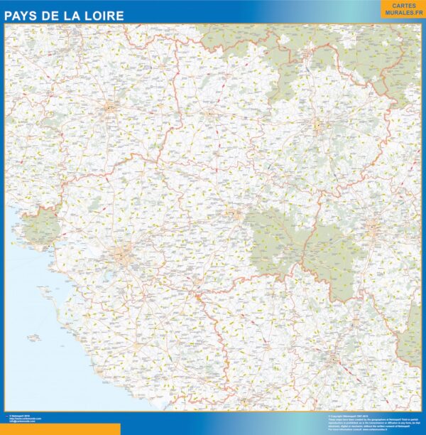 Carte plastifiée Région Pays de la Loire