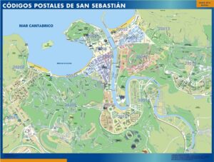 Carte plastifiée San Sebastian codes postaux