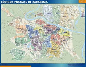 Carte plastifiée Zaragoza codes postaux