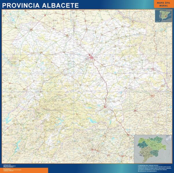 Carte province Albacete plastifiée