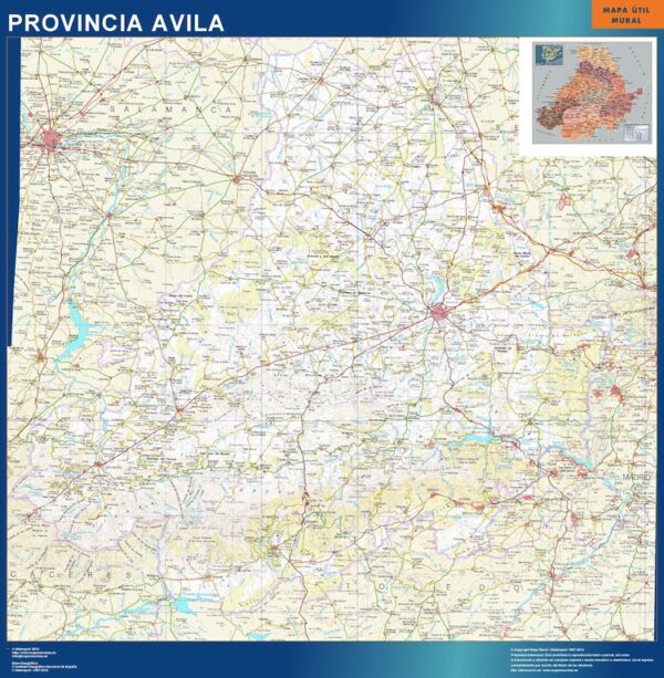Carte province Avila plastifiée