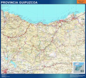 Carte province Guipuzcoa plastifiée