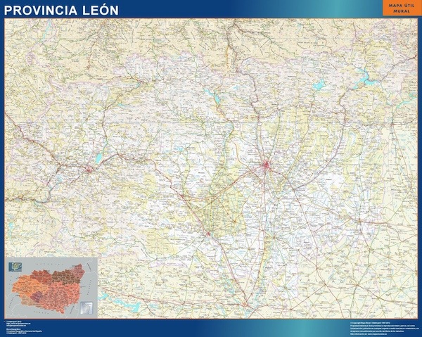 Carte province Leon plastifiée