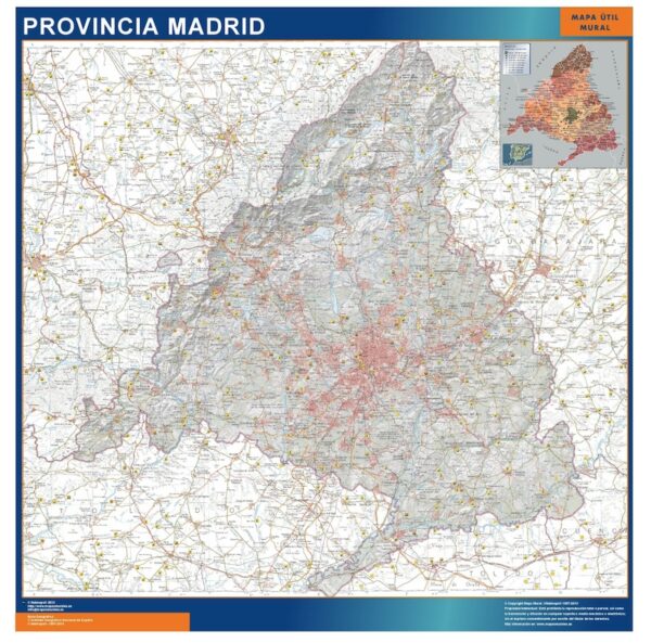 Carte province Madrid plastifiée