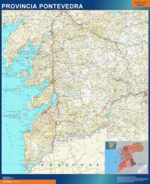 Carte province Pontevedra plastifiée