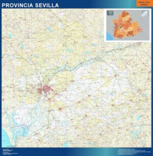 Carte province Sevilla plastifiée
