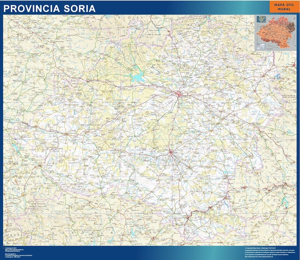 Carte province Soria plastifiée