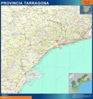 Carte province Tarragona plastifiée