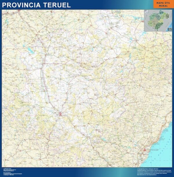 Carte province Teruel plastifiée