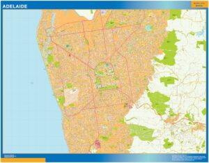 Mapa Adelaide plastifiée Australie