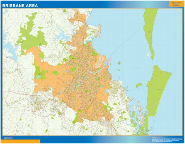 Mapa Brisbane zone plastifiée Australie