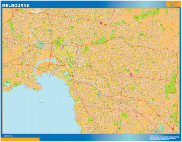 Mapa Melbourne plastifiée Australie